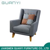 Home Furniture Wooden Legs Fashion Single Fabric Sofa with Fabric Cover