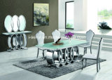 Modern Audi Marble Top/Tempered Glass Top Stainless Steel Dining Table
