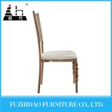 Gold Stainless Steel PU Leather Wedding Bride and Groom Chairs