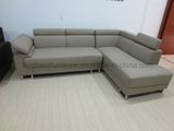 Wk-F2014 L Shaped Leather Home Sofa with Adjustable Headrest