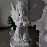 White Marble Small Angel Sculpture for Cemetery