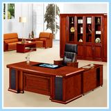 Modern Luxury Office Table Executive Desk Wooden Furniture with Side Table