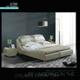 Kd Bedroom Furniture Modern Leather Bed (J037)