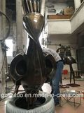 Outdoor Decorative Metal Bronze Peacock Sculpture Black Gold