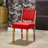 Concise Wooden Frame Restaurant Chair with Bright Red Upholstery (SP-EC860)