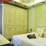 White 4 Door Clothing Closet Storage Cabinet Wardrobe Furniture (GSP17-021)