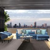 Modern Design Blue Corner Fabric Sofa for Living Room