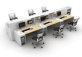 Wooden Office Workstation Design, Staff Table with Partition (SZ-WS58)