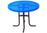 42-Inch Round Punched Metal Canteen Table Stamped