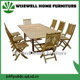 Solid Wood Outdoor Folding Table with Folding Chair