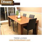 2017 Modern Heat Selling Wood Top Metal Base Modern Dining Table