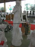 White Marble Stone Garden Lady Sculpture
