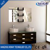 Simple Design Wood Double Basin Hotel Bathroom Furniture