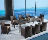 PE-Rattan Aluminum Frame Outdoor Garden Dining Set with Chair & Table by 8-10persons