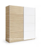 Modern Light Oak White Gloss 2 Door Wardrobe (HF-EY08012)
