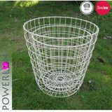 Antique White Metal Laundry Basket Clothes Basket