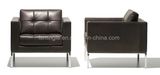 Office Furniture Wooden Sectional Sofa in Italian Leather