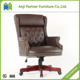Dark Color 360 Degree Swivel Black Leather Boss Executive Chair (Alger)