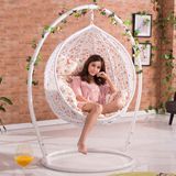 Outdoor Garden Furniture White Metal Frame Swing Chair Creative Design