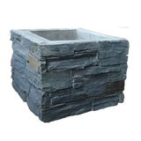 Natural Golden Yellow Slate Stone Cement Pillar (SMC-PC013)
