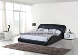 Elegant Wood Base Modern Bedroom Set Leather Bed