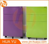 Movable Filing Cabinet with Curved Drawer Front/Metal Office Furniture