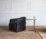 Adjustable Round Plating Gold Color Glass Top Classic Stainless Steel Side Table