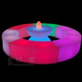 LED Bend Stool Lamp Seat Ottoman and an Table All-in-One