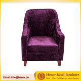 Leisure Purple Fabric Wood Lounge Sofa Chair