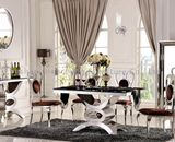 Marble Top Metal Frame Dinging Room Furniture Dining Table