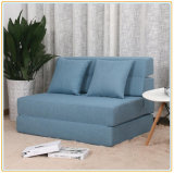Versatile Sectional Sofa Flannelette Fabric Blue Pull out Bed Sleeper 195*100cm
