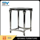 Modern Stainless Steel Frame Glass Bar Side Table