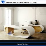 Modern Executive Table, Luxury Boss Table with Credenza