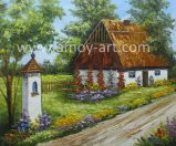 Handmade Small Barn Canvas Paintings for Wall Decoration