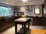 Timber Laminated Luxury Wooden Kitchen Cabinet (BY-L-124)