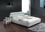 Modern Style Half Italian Leather Soft Bed (SBT-12)
