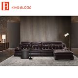 Brown Genuine Leather Modular Couch Arab Corner Sofa Lounge