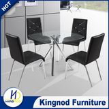 1+4 Modern Glass Crossed Leg Dining Table Set for Dt-008