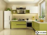 Modern Green Home Hotel Furniture Island Wood Kitchen Cabinet