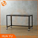 Office / Home Furniture Carbon Black Metal Rolling Console Table