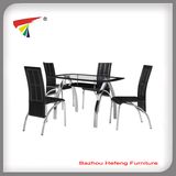 Big Promotion Modern Metal Glass Dining Table Set (DT007)
