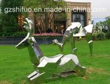 Abstract Metal Deer Statue, Outdoor Garden Stainless Steel Sculpture Ornament