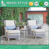 Outdoor Wicker Sofa with Cushion Garden Leisure Rattan Sofa Set Wicker Weaving Footstool Patio Sofa with Footstool