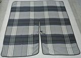 Plaid Acrylic Woven Ruana with PU Buckle Closure & Binding Along Edges