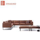 New Sectional L Shape Genuine Leather Sofa Set for Home Furniture