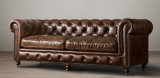 Chesterfield 3 Seater Sofa, Classic Italian Leather Sofa Td-01-3