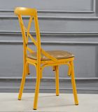 Colourful Steel Cross Back Chair with Cushion