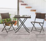 PE Rattan Chair Plastic Wood Desk Set Rattan Furniture