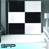 White & Black Mixed Sliding Wardrobe