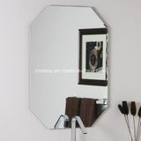 Frameless Silver Mirror Glass with Polished Edge for Bathroom, Wash Basin Mirror with Metal Hangers